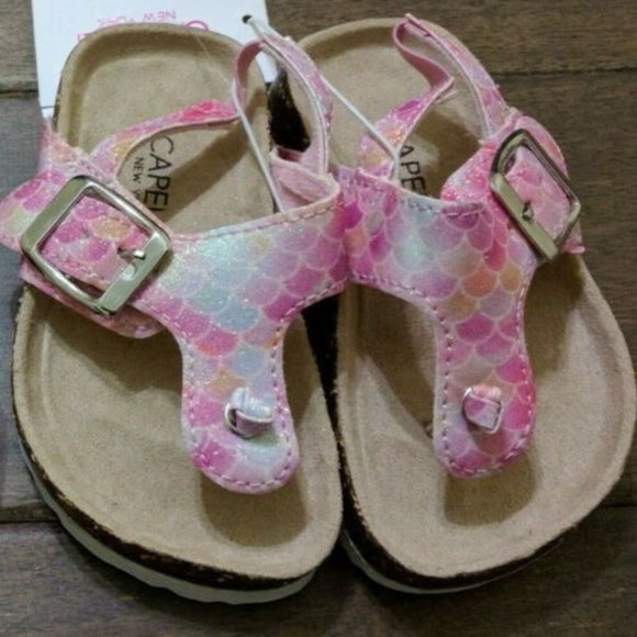 1 (ONE) Toddler Girl 4 5 shoes Capelli New York Unicorn Print OR Scale Glitter - Picture 3 of 4